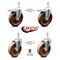 Service Caster 5 Inch High Temp Phenolic Swivel 3/8 Inch Stem Caster Total Lock Brake SCC, 2PK SCC-TSTTL20S514-PHRHT-381615-2-S-2 - alternate 4